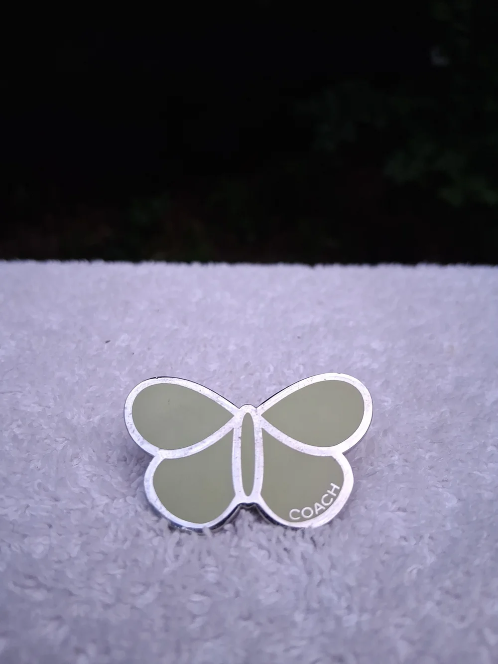 Coach Vintage New York Designer Green Butterfly Lapel Pin